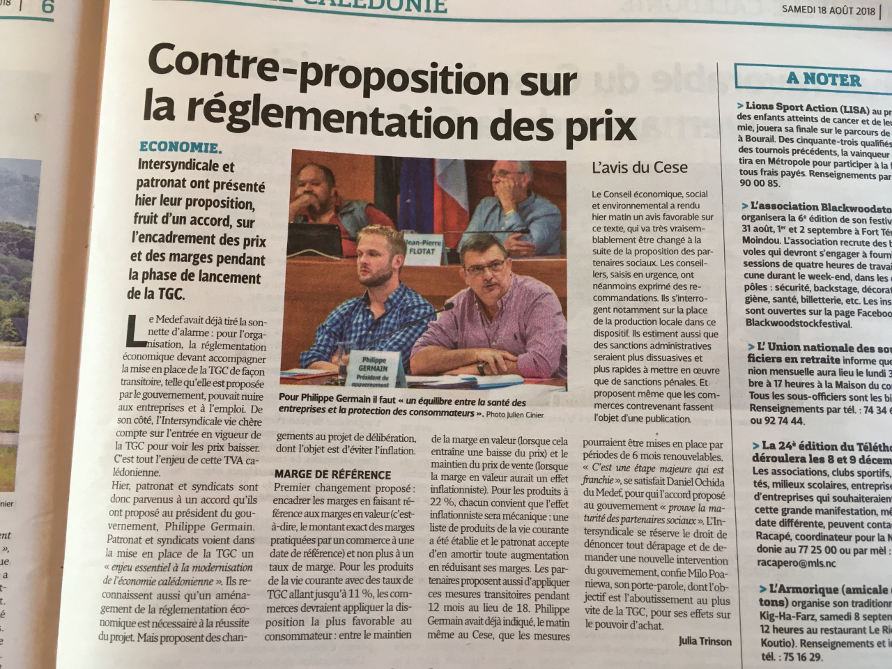 Article LNC contre-proposition sur la reglementation prix