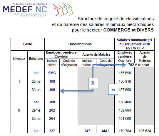 Salaires Conventionnels Medef Nc