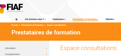 FIAF : Espace consultations – Prestataires de formation