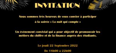 Invitation de l'IUT à une soirée thématique des métiers de la comptabilité et de la finance