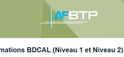 AFBTP - Formation BDCAL (niveau 1 et niveau 2)