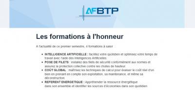 AFBTP - Les formations à l'honneur