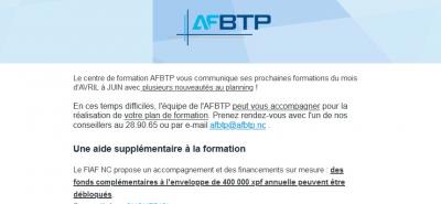 AFBTP - Les formations du mois d'avril à juin 2024