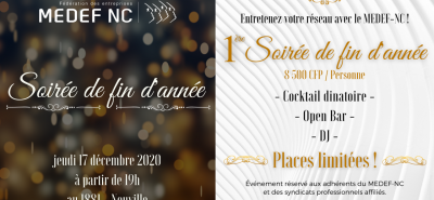 MEDEF-NC : Soirée de fin d'année