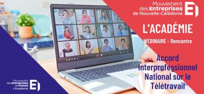 L'ACADEMIE MEDEF | Webinaire  | Télétravail : où en sont les entreprises deux ans après l’ANI du 26 novembre 2020 ?